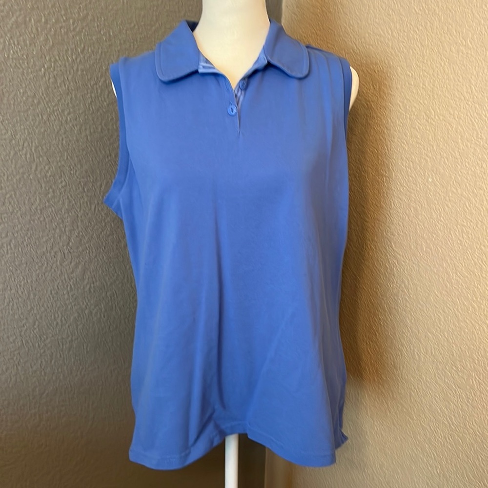Size M - Lands End - blue women’s golf shirt